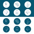 Elements of art tools icons Royalty Free Stock Photo